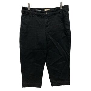 St John's Bay Cotton Stretch Crop Black Great cond. 13019